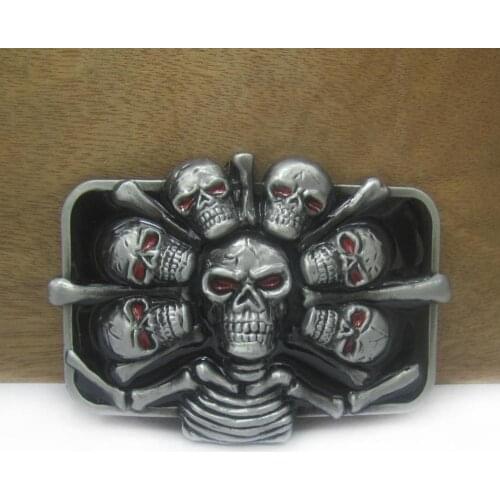 BuckleClub wholesale zinc alloy skull belt buckle FP-03602 western cowboy belt buckle jeans gift belt buckle pewter finish