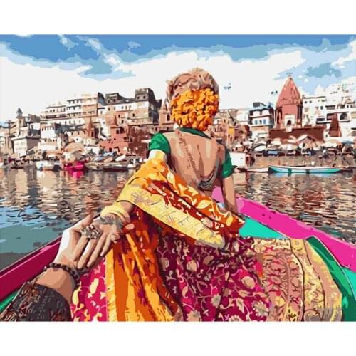 Romantic Back View Holding Hands DIY Painting By Numbers KidsDrawing Canvas Wall Art Photo Frames For Picture Decor The Home