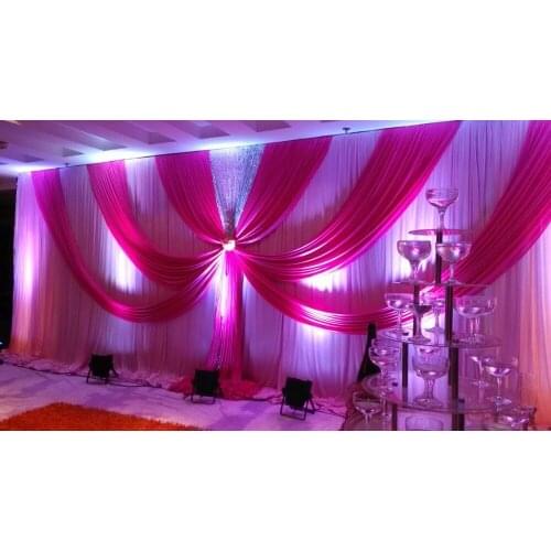 Luxury Fuchsia Wedding Backdrop 3M * 6M