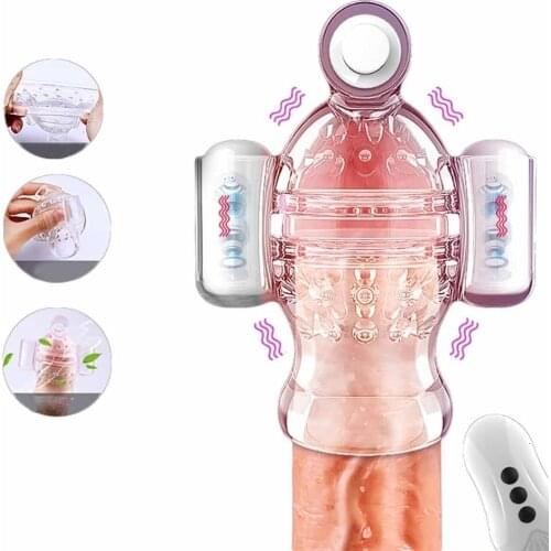Glans Vibrator with Remote Control, Beginner Penis Stimulation Trainer Massager, Penis Erection Delayed Ejaculation Sex Toys