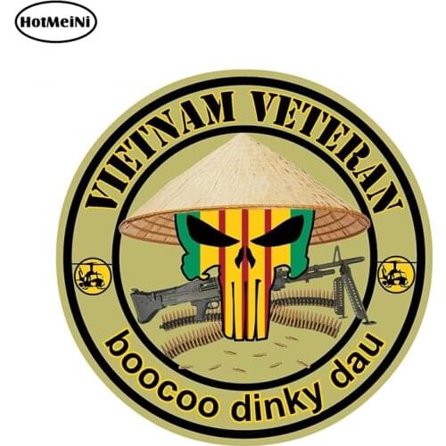 HotMeiNi 13cm x 13cm Vietnam Veteran Punisher Skull Vinyl Sticker Decal Vietnam War Car Truck Window Car Stickers Graphics
