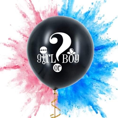 36inch Boy or Girl Balloon Gender Reveal Party Black Latex Ballon Confetti Gender Reveal Balloon Baby Shower Decoration New Mom