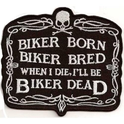 Wide biker born biker dead motorcycle punk biker patch for Jacket