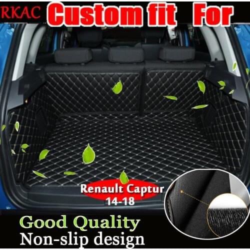 RKAC High quality car trunk mats for Renault Captur 2018 waterproof cargo liner boot carpets for Captur 2017-2014 styling
