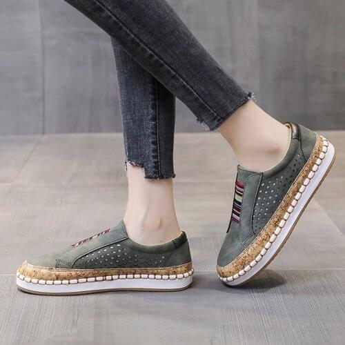 Shoes Woman Flats Shallow Mouth Modis Casual Female Sneakers Soft Autumn Round Toe Dress 2021 Winter New Fall Big Size PU Elasti