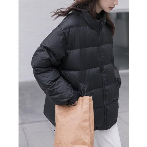 Womens short black down jacket