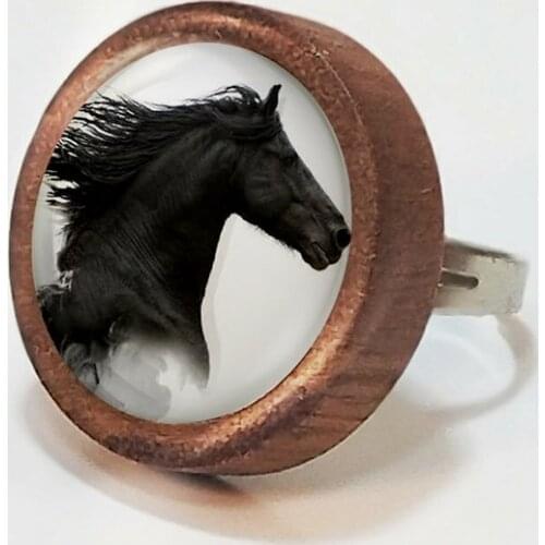 Animal Themed Handmade Wooden Ring For Women Cute Jewelry Accessory Cat Dog Bird Elephant Lion Butterfly Bear Monkey Jungle Gift