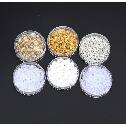 1 box Alloy Plastic Earnuts Earring Backs Bullet Stoppers Earring Findings