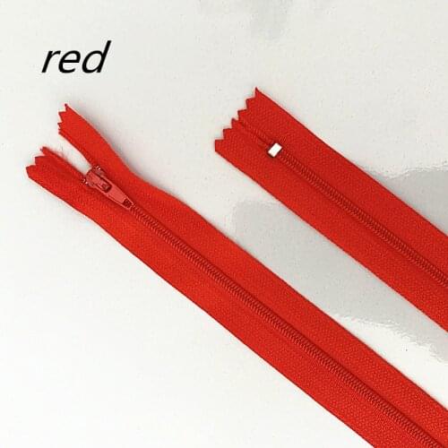 10 pcs. 10-60 cm (4-24 inches) red Nylon Zippers Tailor Sewer Craft Crafters & FGDQRS