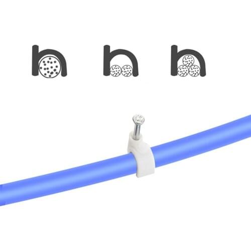 100pcs 6mm Nail wire cable clips round U type white for Network line cables