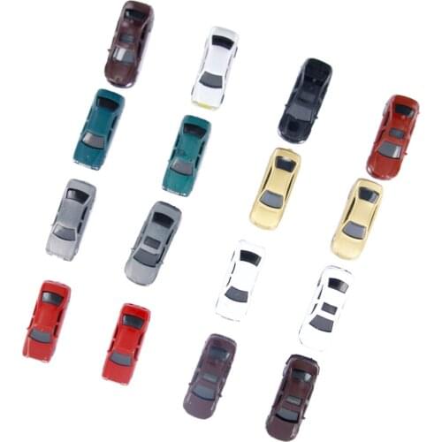 100 Pieces Painted Car Model Construction Model Train Layout HO Scale 1: 100 Model Urban Landscape Accessories