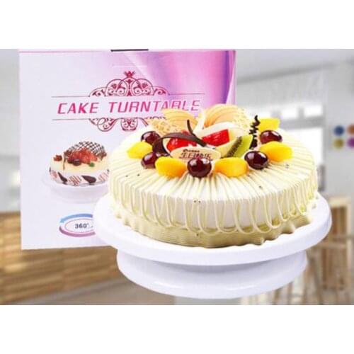 28cm DIY Pan Baking Tool Plastic Cake Plate Turntable Rotating Anti-skid Round Cake Stand Cake Decorating Rotary Table Kitchen