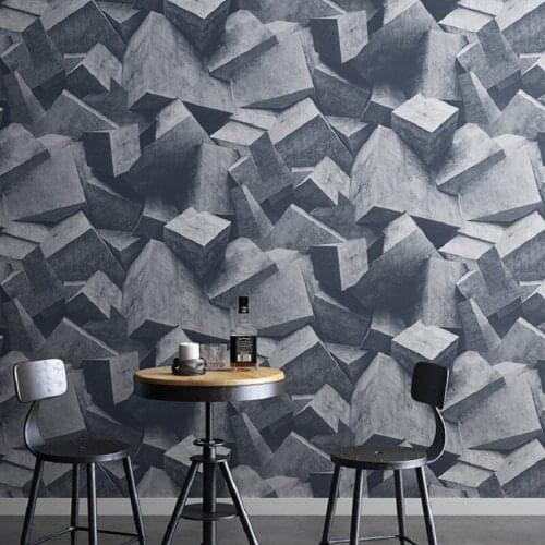 3D Characteristic Retro Industrial Style Clothing Store Barber Shop Wallpaper Three-dimensional Geometric Realistic Wallpaper