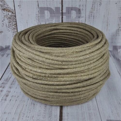 3x0.75 Vintage fabric Wire Textile Cable Braided Electrical Wire DIY pendant lamp round wire PVC insulated vintage lamp cord