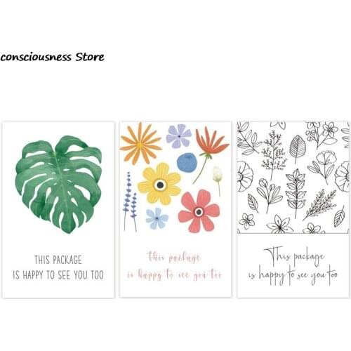 50Pcs This Package Is Happy To See You Too Stickers Flower Labels Seal Package Stickers Business Package Decor Thank You Sticker
