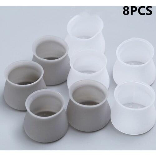 8/4Pcs/Set Chair Leg Caps Silicone Floor Protector Furniture Table Covers Antislip Prevent Scratches