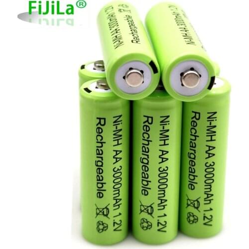 AA 1.2V 3000mAh NiMH 1.2V Rechargeable Batteries Green Battery Garden Solar Lamp LED Flashlight Lantern Lamp Torch