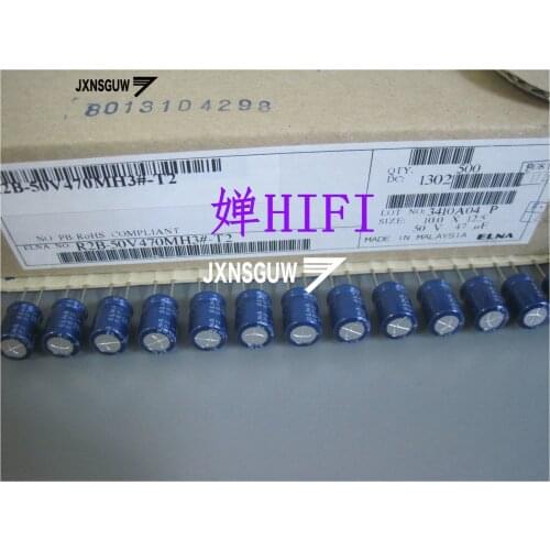 10PCS new ELNA BP 50V47UF 10X12.5MM blue robe Aluminum electrolytic capacitor 47uF/50V CE-BP 47UF 50V