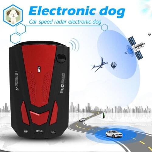 VODOOL V7 Car Radar Detector 360 Degree Vehicle Speed Detectors English Russian Voice Alert Alarm Warning Anti Radar Speedometer