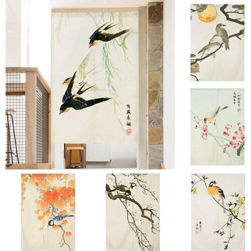 Chinese Style Cloth Curtain Living Room Geomantic Curtain Without Punching Home Decoration Bedroom Door Curtain Half Curtain