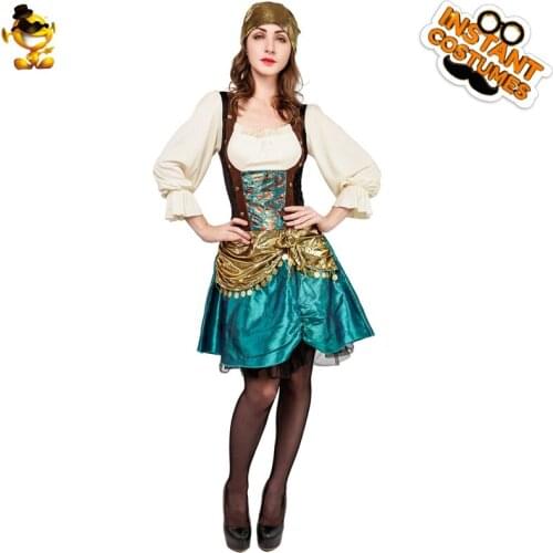 QLQ Pirate Costume Womens Adult Halloween Costumes Cosplay Fancy Dress Role Play Elegant Pirate Costumes For Female