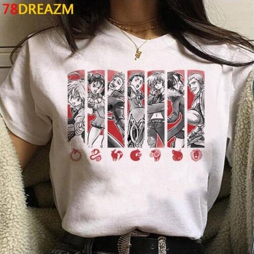 Hot Japanese Anime Seven Deadly Sins T Shirt Men Kawaii Summer Tops Cartoon Graphic Tees Unisex Funny Fashion T-shirt Male