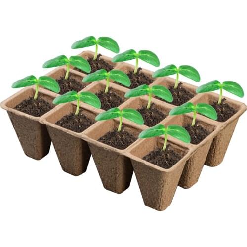 Seedling Starter Trays, Eco-friendly Biodegradable 12 Cell Planting Germination Seedlings Starter Trays for Vegetable