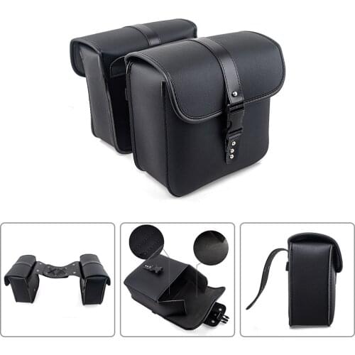 Motorcycle Saddlebags for Harley Sportster XL883 XL1200 XL 883 1200 Luggage Black and Brown Side PU Saddle bag Leather