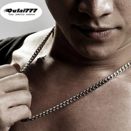 Stainless steel men necklace gifts for mens accessories male women curb cuban link chain long necklaces jewelry hip hop punk