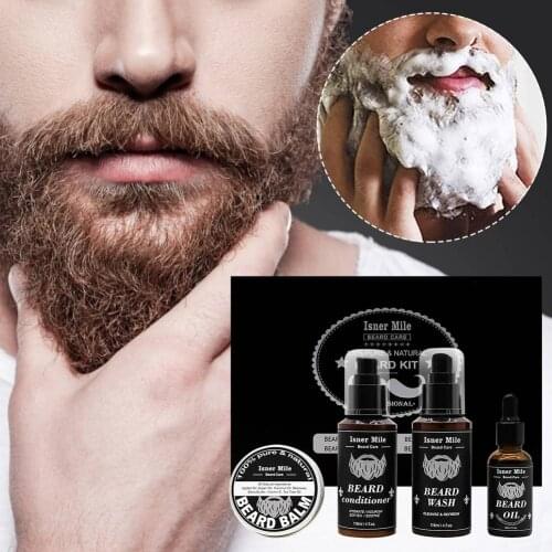 Natural Beard Grooming Kit Fragrant Healthy Growth Beard Care Kit Thicker Hair Beard Grow Oil For Men Beard Grooming Treatment