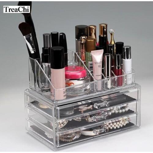 Transparent drawer desktop jewelry sorting box 12 pieces of lipstick cosmetics skincare dustproof plastic storage box