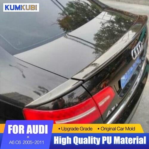 Fit For Audi A6 C6 Sedan 2005 2007 2008 2009 2010 2011 Spoiler Rear Trunk Boot Spoiler Wing Lip For Audi A6 C6 Black Spoiler