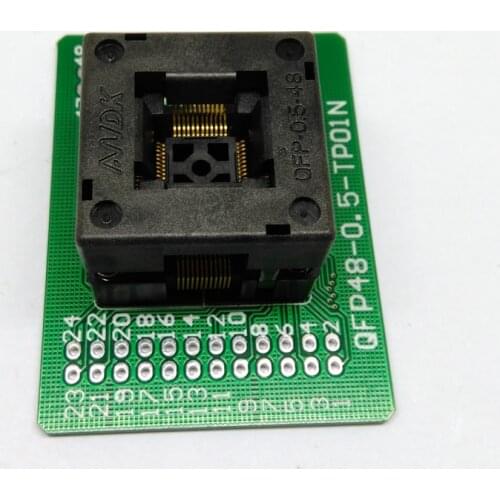 QFP48 TQFP48 LQFP48 Open top Programming socket Pitch 0.5mm FPQ-48-0.5-06 Test Socket Flash Adapter Size 7*7mm