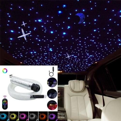 RF 12V 6W Rgbw Led Glasvezel Ster Hemel Plafond Kit Light 150Pcs/200Pcs * 0.75Mm * 2M Met Smartphone App Bluetooth Controller