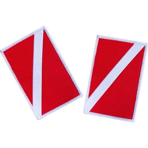 2 Pieces Scuba Dive Diver Flag Patch Backpack Sew On Emblem Souvenir with Detailed Embroidery