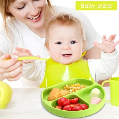 Silicone Baby Dishes Plate Kids Bowl Feeding Silicone Divided Bowl Dishes Tableware Set Kids Plate With Suction Cup