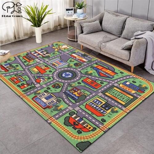 Crawling mat Fantasy fairy Cartoon Kids Play Mat Board Game mat map Large Carpet for Living Room Cartoon Planet Rugs Maze -5