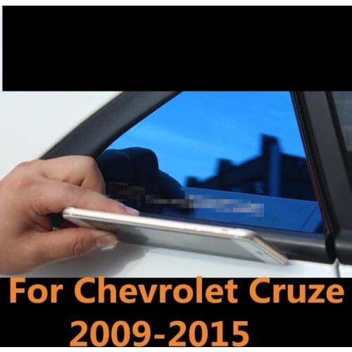 For Chevrolet Cruze 2009-2015 Car Styling Chrome Rear Window Spoiler Cover Pillar Post Triangle Trim Sticke Auto Accessories
