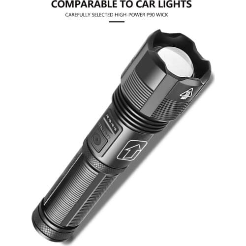LED Flashlight Handheld Zoomable Torch Light With 5 Light Modes Daily Waterproof 1600 Lumen XHP70 Tactical Flash Lamp Lantern