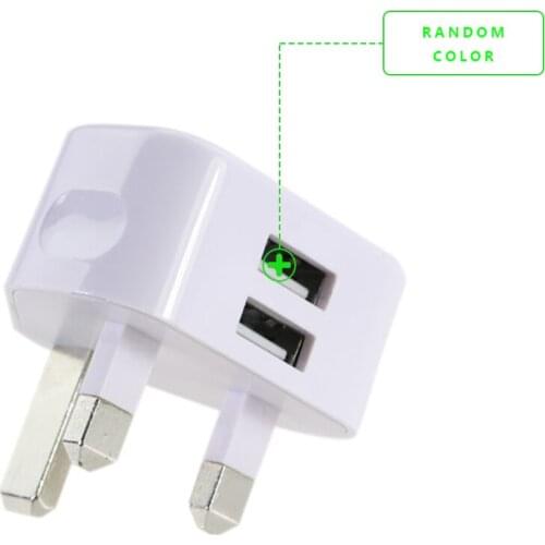 Triangle Plug Charger 2 Usb Type-A Port UK Plug Home Plug Charger Adapter Universal