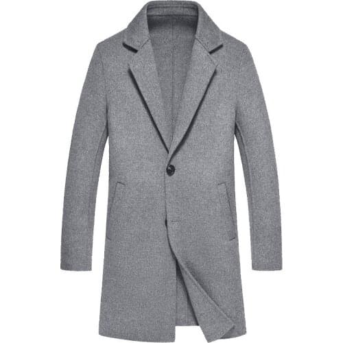 Spring Autumn 100% Wool Coat Men Long Jacket Korean Fashion Mens Coats and Jackets Erkek Mont 2020 B19N007096A KJ4276