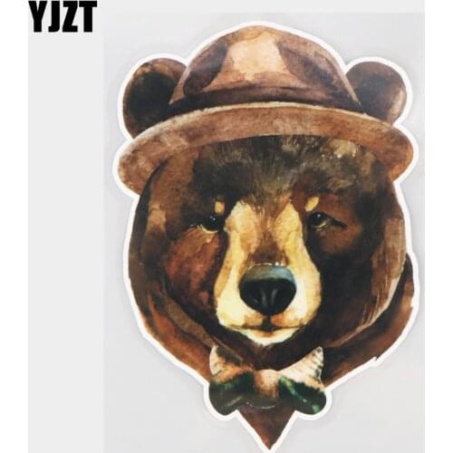 YJZT 12×17CM Watercolor Animal Bear Cartoon Vinyl Decals Art Car Sticker Decoration Accessories 21A-0257