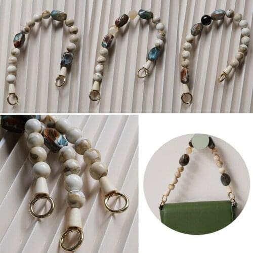 42cm Woman Evening Bags Handbag Accessories Purse Handles Crossbody Messenger Shoulder With Handcraft Resin Beads Bag Handle