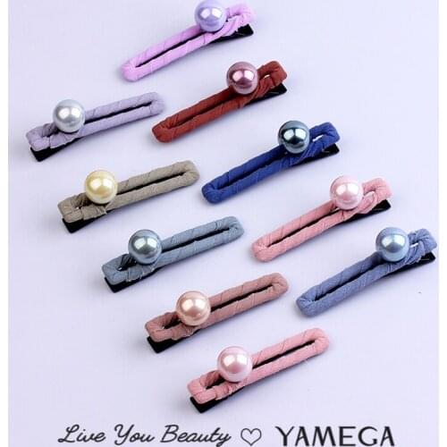Fashion Fabric Hairpins Hair Clips Barrette Headpiece Pearl Hair Pins For Women Girls Ornaments Hairgrips Headdress Hair Jewlry