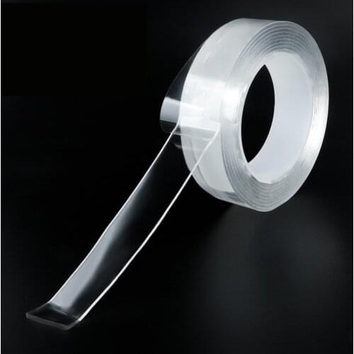 1M Magic Tape Double Sided Tape Transparent Traceless Reusable Waterproof Adhesive Tape Cleanable Home