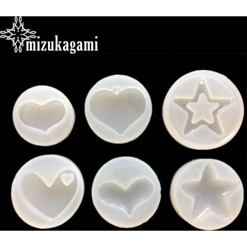 1pcs UV Resin Jewelry Liquid Silicone Mold Heart&Star Shape Resin Charms Pendant Molds For DIY Intersperse Decorate Making