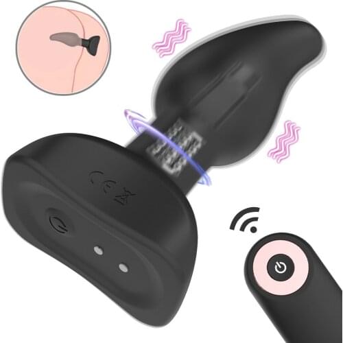10Frequency Wireless Remote Ccontrol Turn Bead Anal Plug Anal Prostate Massage Vibrator Dilicone docking Anal Vibrating Sex Toy