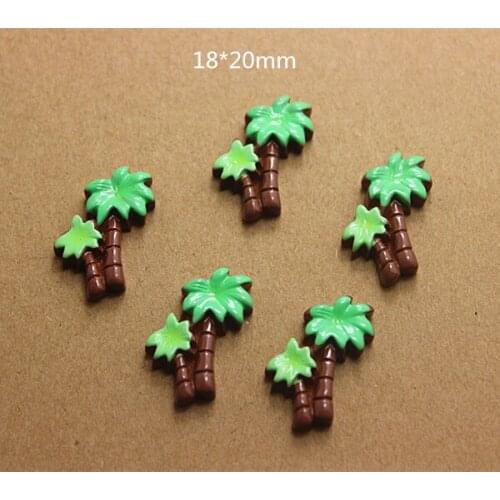 10pcs Cute Resin Coconut Tree Miniature Art Flatback Cabochon DIY Craft Scrapbooking,18*20mm