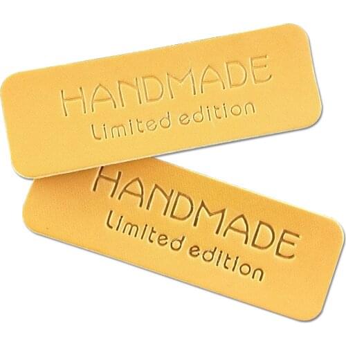 16 Options Limited Edition Hand Made Logo Leather Tags for Jeans Panels Handmade Leather Labels for Clothing Sewing Label