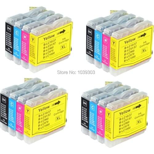 16PK Ink Cartridges LC960 LC970 LC1000 Compatible for Brother DCP DCP-130C DCP-135C DCP-150C B DCP-153C DCP-157C Printers inks